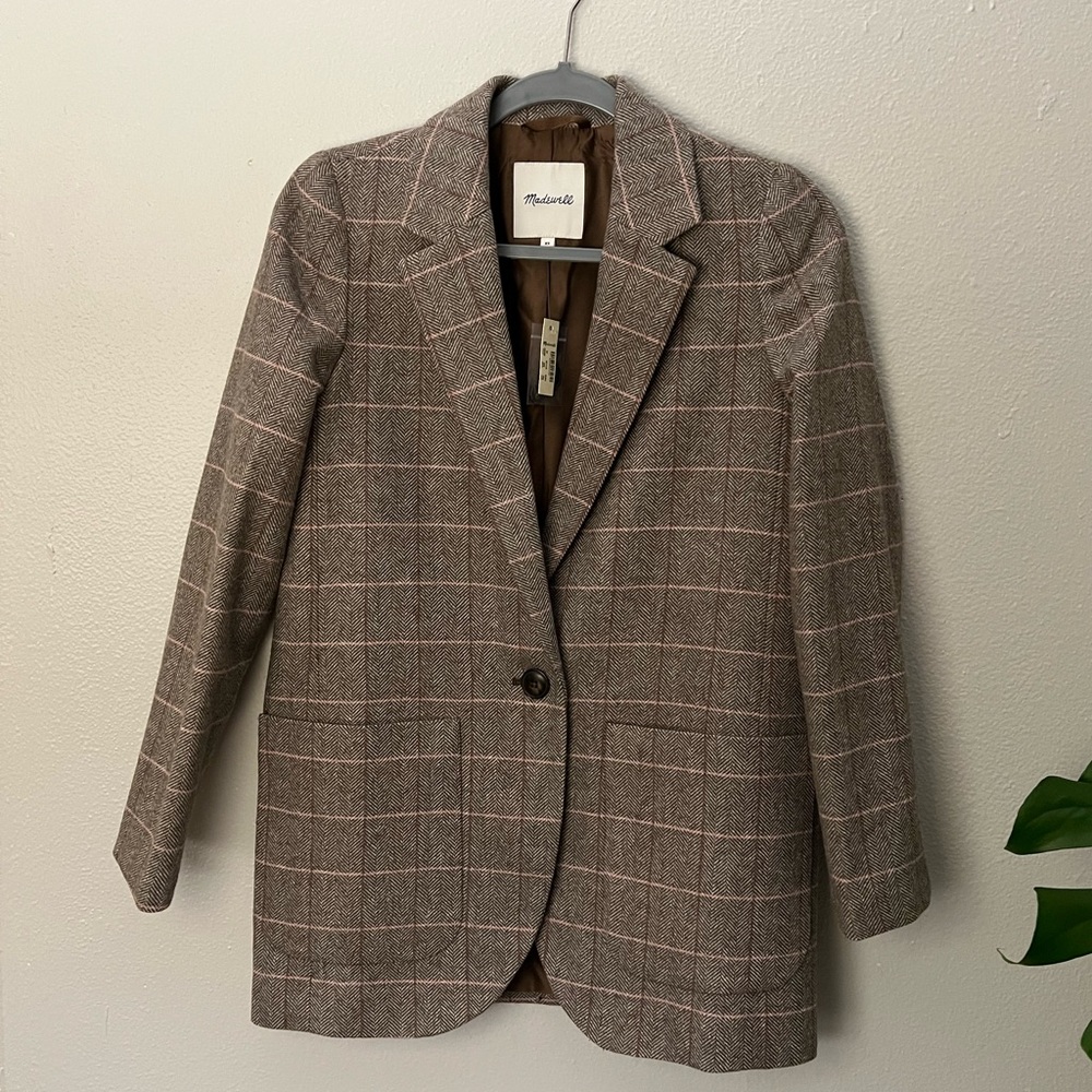 Madewell Larsen Blazer in Plaid - Never worn